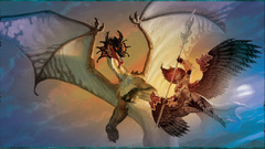 Angel dragon fight battle