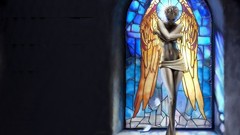Angels horror stained glass