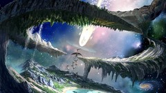 Angels outer space Trees