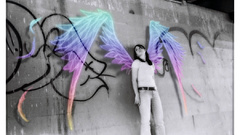Angels wings graffiti