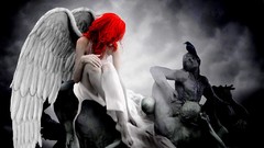 Angels woman wings Birds