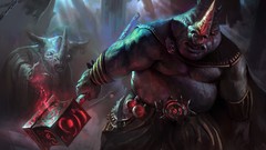 Anger hammer horns red eyes rhinoceros artwork fantasy art