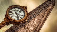 Angle architecture clocks cities new york city flatiron building