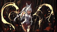 Angry ponytails white hair