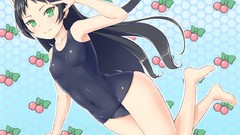 Animal ears kaitou tenshi twin angel school swimsuits