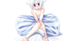 Animal ears white hair