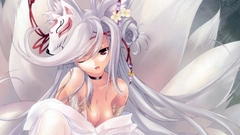 Animal ears white hair