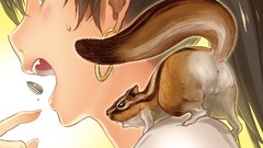 Animals blush long hair anime girls blue eyes crow black hair 