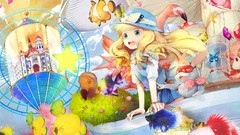 Animals fish hats Alice in Wonderland Ribbons blondes long hair 