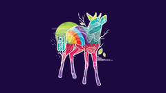 Animals leaves deer artwork