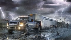 Animals Lightning cars dirt Ford ark Noah's Ark front angle view