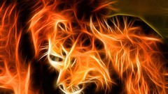 Animals Lions computer graphics Fractalius