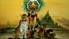 Animals Maya Leopards indian Chris artwork fantasy art chris 