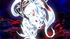 Animals night spirit red eyes White Wolf