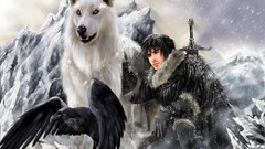 Animals raven ghost Wolves game of thrones the wall jon snow