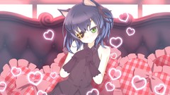 Animals skirts anime girls green eyes short hair nekomimi utau 