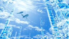 Animals water clouds bubbles Whales underwater scenic konomi