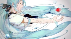 Animals water fish white background Ribbons schoolgirls long 