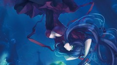 Animals water woman fish dress underwater Ribbons red dress 