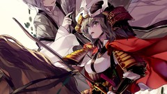 Animals weapons dress armor Warriors helmets pants long hair 