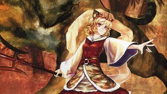 Animals weapons dress trident fangs red eyes Tigers blondes 