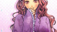 Anime Amnesia mine red eyes kimono long hair anime girls 