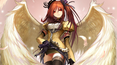 Anime angel anime girls wings fantasy art fantasy girl redhead
