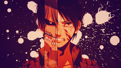 Anime anime boys Eren Jeager shingeki no kyojin paint splatter