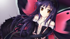 Anime anime girls accel world black hair cleavage kuro yuki 