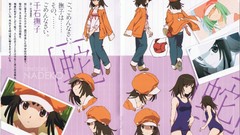 Anime anime girls bakemonogatari ren sengoku nadeko scans