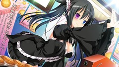 Anime anime girls black hair duplicate game cg cleavage gensou 