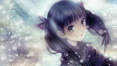 Anime anime girls black hair open mouth black eyes kishida mel 