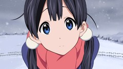 Anime anime girls blue eyes black hair twintails Tamako Market 