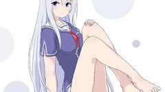 Anime anime girls blue eyes school uniforms silver hair no 