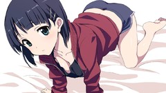 Anime anime girls blue eyes short hair black hair sword art 