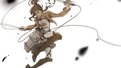 Anime anime girls boots brown eyes ponytails shingeki no kyojin 