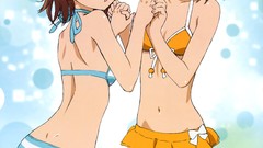 Anime anime girls brown eyes brunettes misaka mikoto bikini 