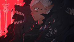 Anime anime girls Final Fantasy elfs Dark Elf elf ears fan art