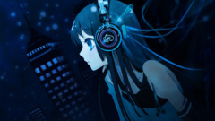 Anime anime girls headphones k - on akiyama mio Karui Ongaku