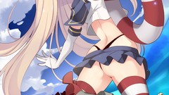 Anime anime girls kantai collection striped legwear Shimakaze 