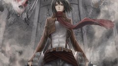 Anime anime girls mikasa ackerman shingeki no kyojin