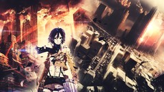Anime anime girls mikasa ackerman shingeki no kyojin