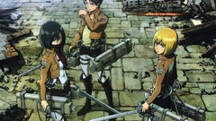 Anime anime girls mikasa ackerman shingeki no kyojin eren 