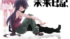 Anime anime girls mirai nikki purple hair purple eyes eyepatch 