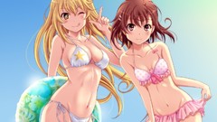 Anime anime girls misaka mikoto bikini toaru kagaku no railgun 