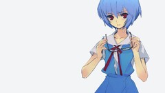 Anime anime girls neon genesis evangelion ayanami rei red eyes