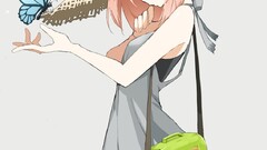 Anime anime girls original characters butterfly hat blue eyes