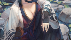 Anime anime girls original characters ponytail black hair