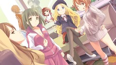 Anime anime girls pantyhose seifuku cleavage toaru majutsu no 