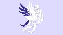 Anime anime girls purple background yuri shingeki no kyojin 